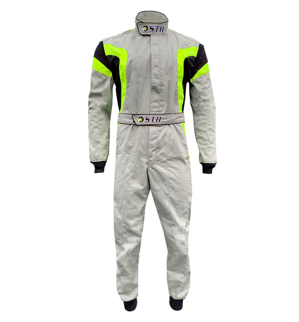 STR 'Podium' Race Suit | Silver/Yellow Fluo/Black