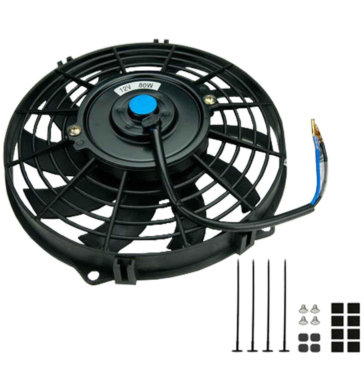 12" Universal Slimline Electric Cooling Fan - Reversible - 80w